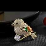 Multicolor, Unisex Bird Brooch